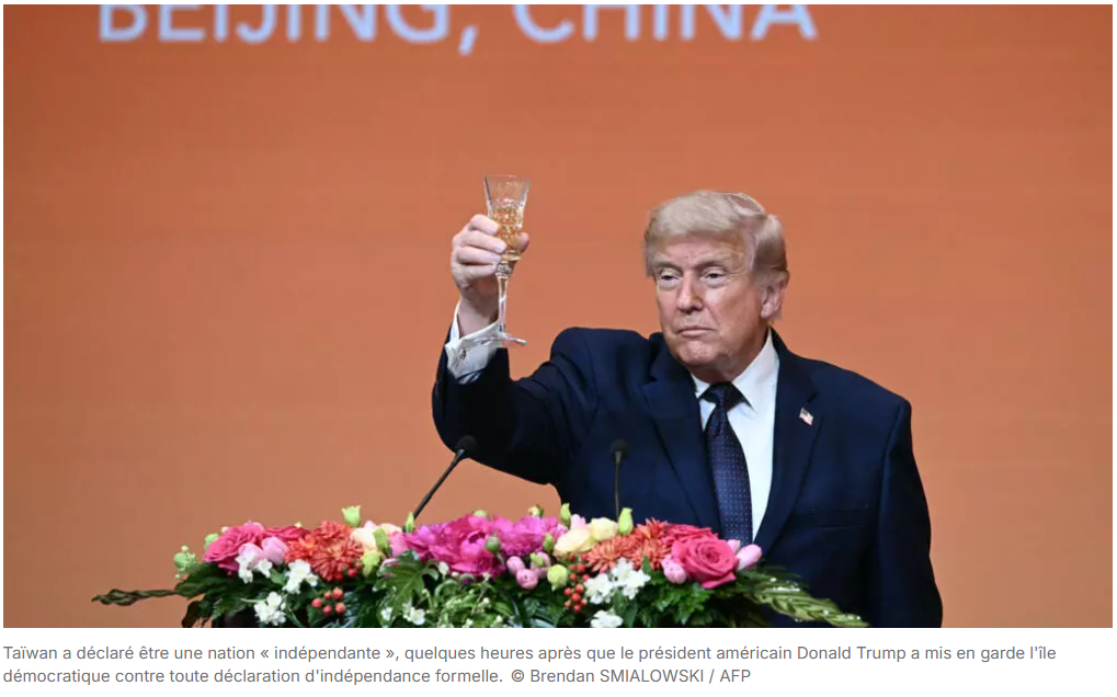 Taïwan se déclare nation « indépendante », après l'avertissement de Trump