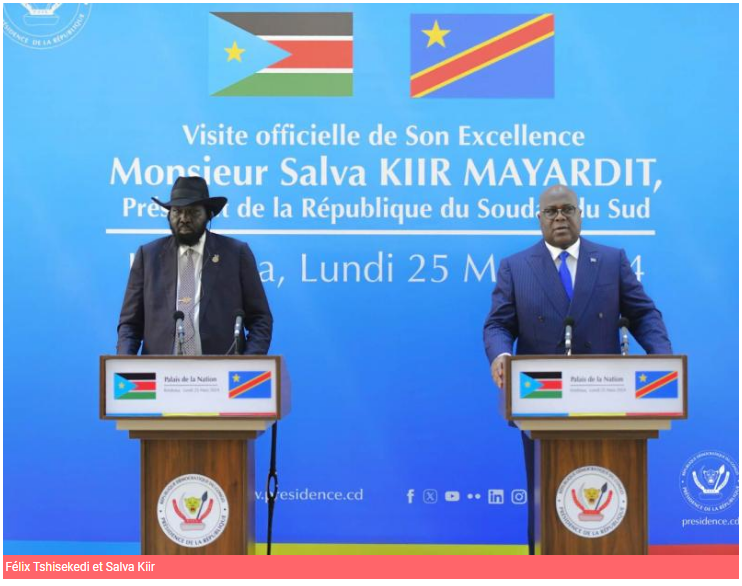 Les présidents Tshisekedi et Kiir appellent à une relance...